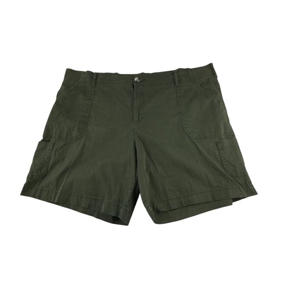 Lee Women's Relaxed Fit Mid Rise Cargo Shorts Olive Green Outdoor Hiking - Picture 5 of 10